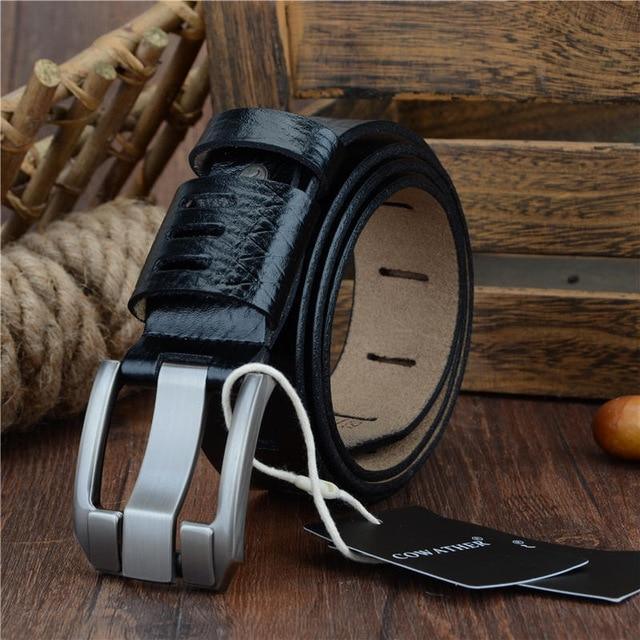 Luxueuse Ceinture en cuir véritable Noire