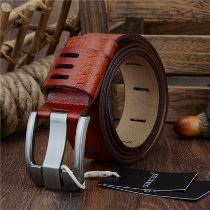 Luxueuse Ceinture en cuir véritable Rouge