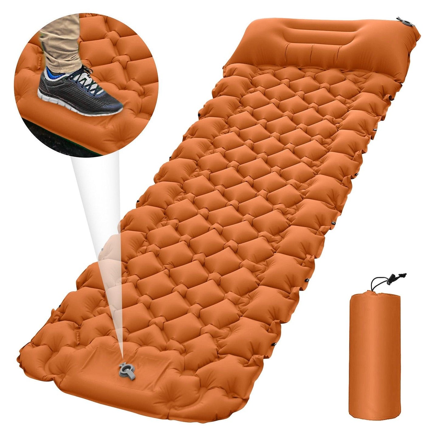 Matelas gonflable portable orange