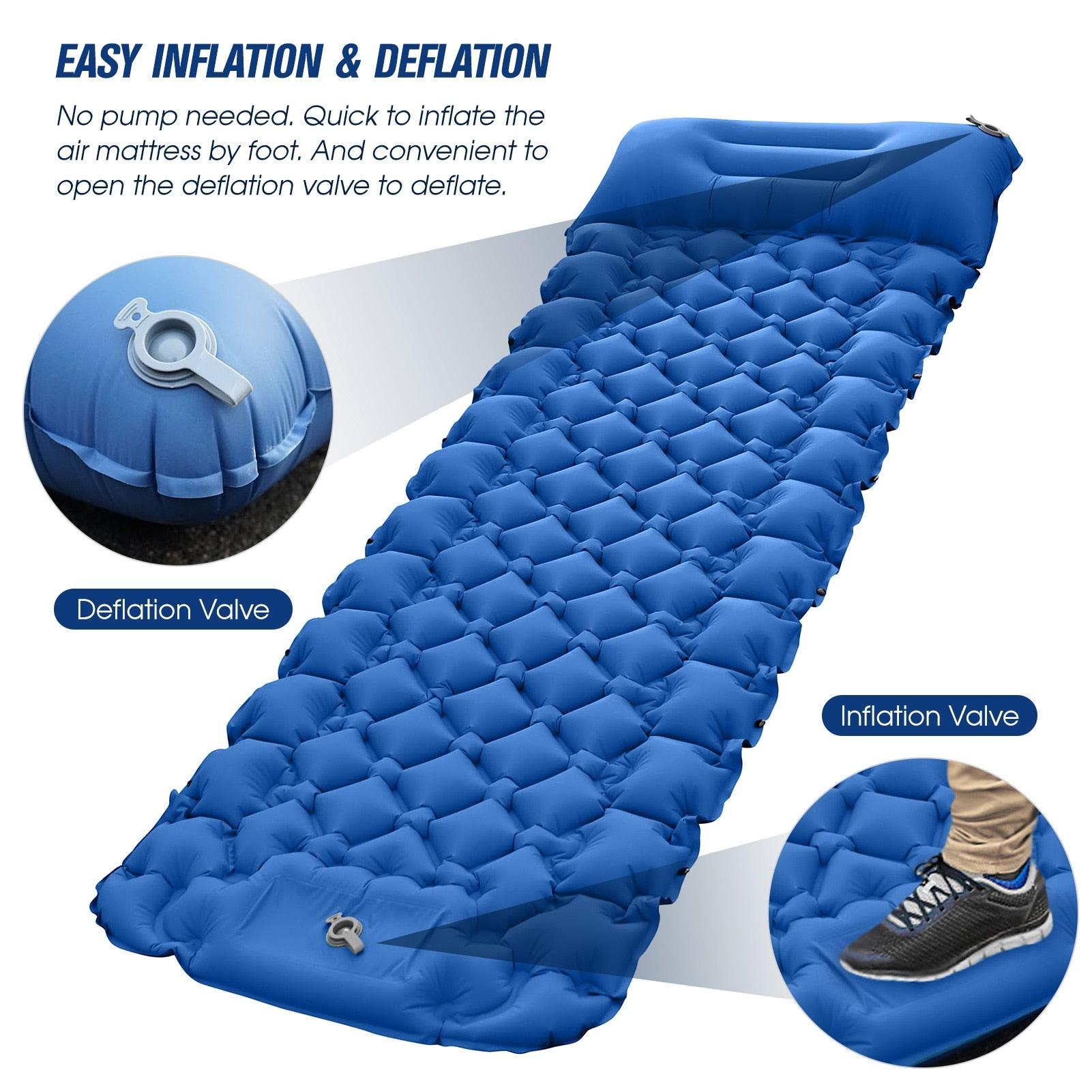 Matelas gonflable velours 1 places - ALS camping