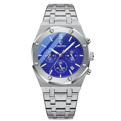 Montre Business argent &  bleu