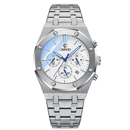 Montre Business argent & blanc