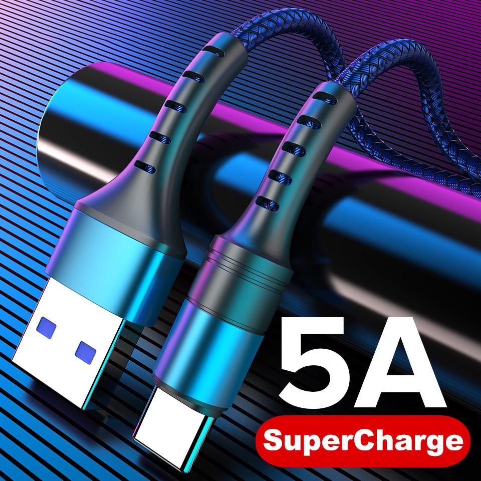Nouveau Câble Super charge 5 A USB Type C de 0.25m 1m 2m