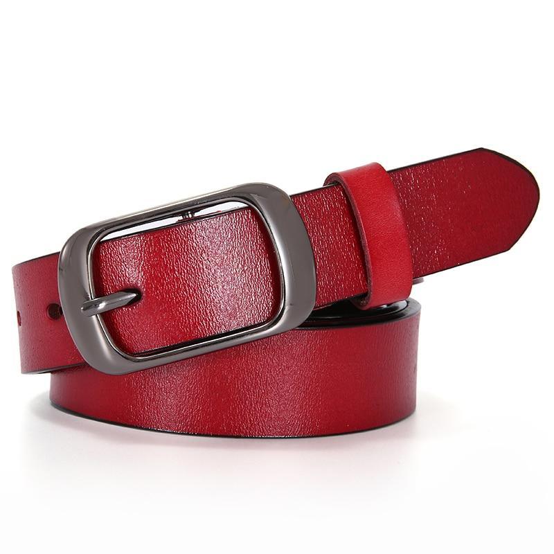 Nouvelle ceinture de luxe en cuir véritable rouge
