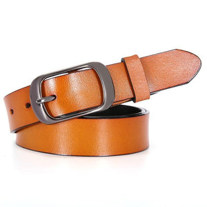 Nouvelle ceinture de luxe en cuir véritable orange