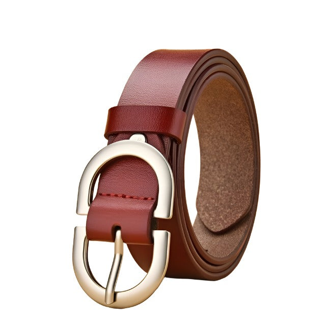 Nouvelle ceinture rouge en cuir véritable