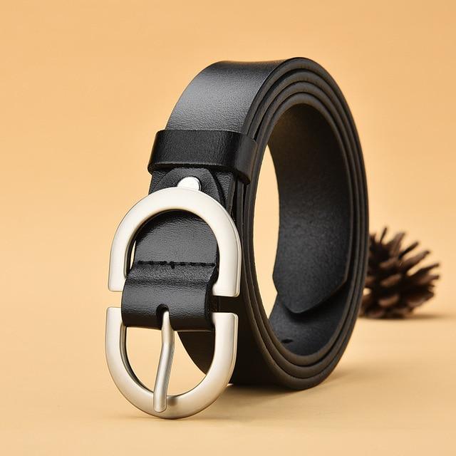 Nouvelle ceinture noir en cuir véritable