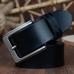 Nouvelle ceinture vintage en cuir de luxe noir