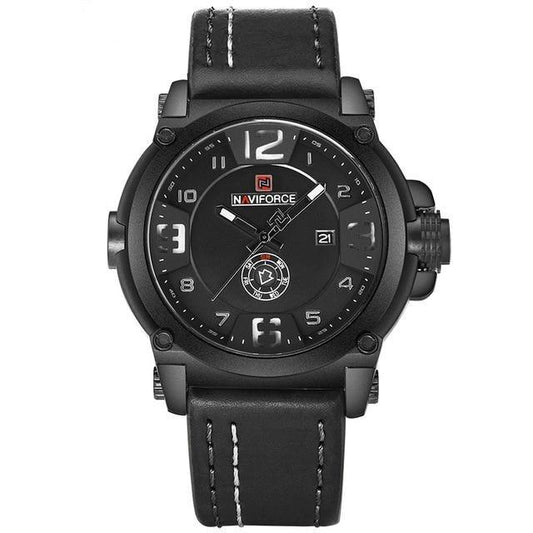 Nouvelle montre NAVIFORCE pour sportif  noir & blanc