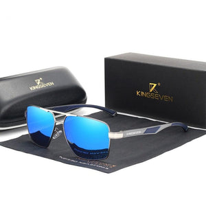 Nouvelles lunettes de soleil aluminium à verres polarisées métal bleu