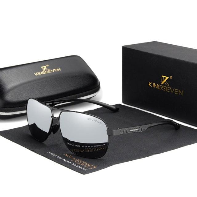 Nouvelles lunettes de soleil Aluminium polarisées Noir Argent