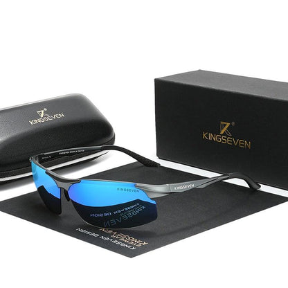 Nouvelle lunettes de soleil Kingseven polarisées gun bleu