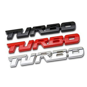 Sticker 3D Metal TURBO 3x