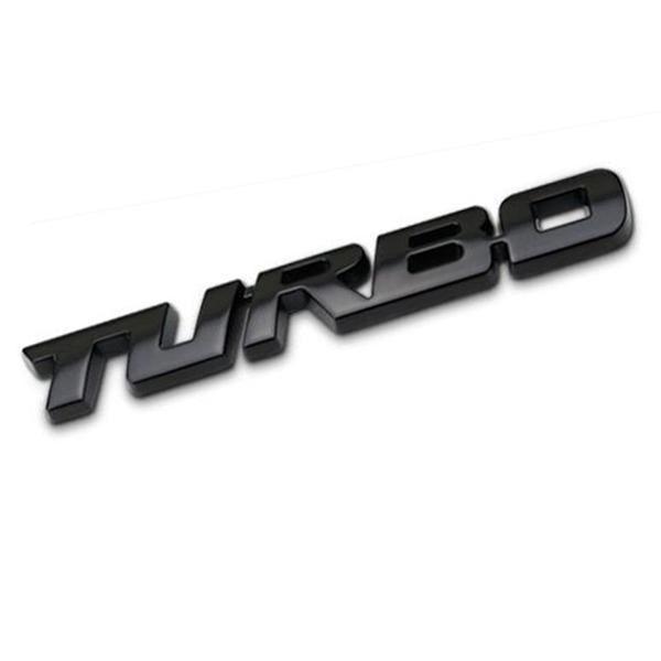 Sticker 3D Metal TURBO noir
