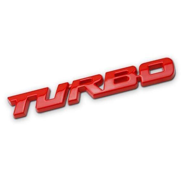 Sticker 3D Metal TURBO rouge