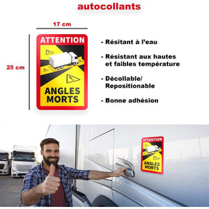 Sticker "Angles morts" sur camion