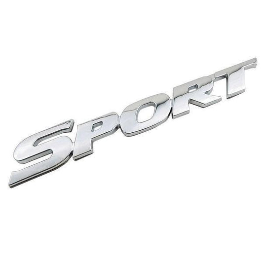 Sticker sport 3D ABS Chrome argent