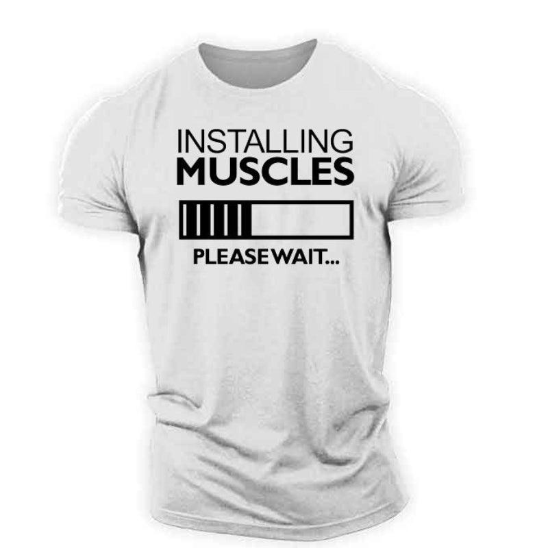 T shirt "Installing Muscles" blanc
