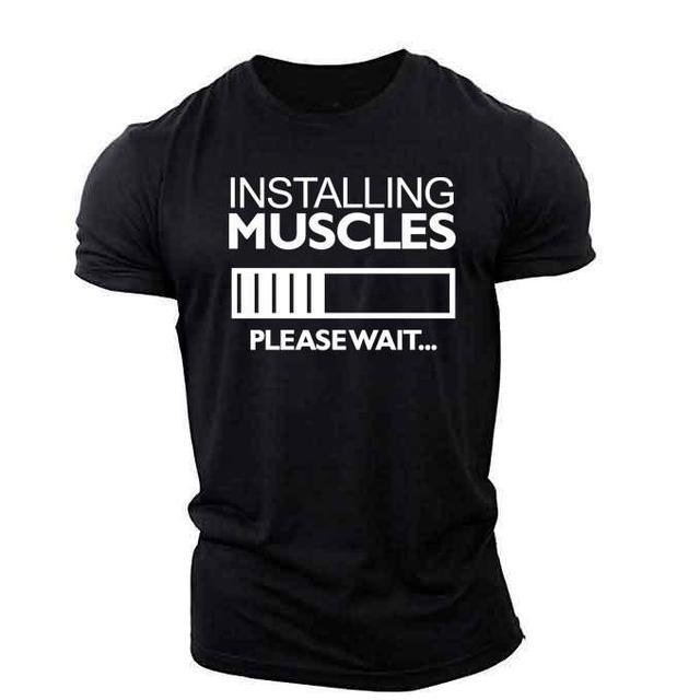 T shirt "Installing Muscles" noir