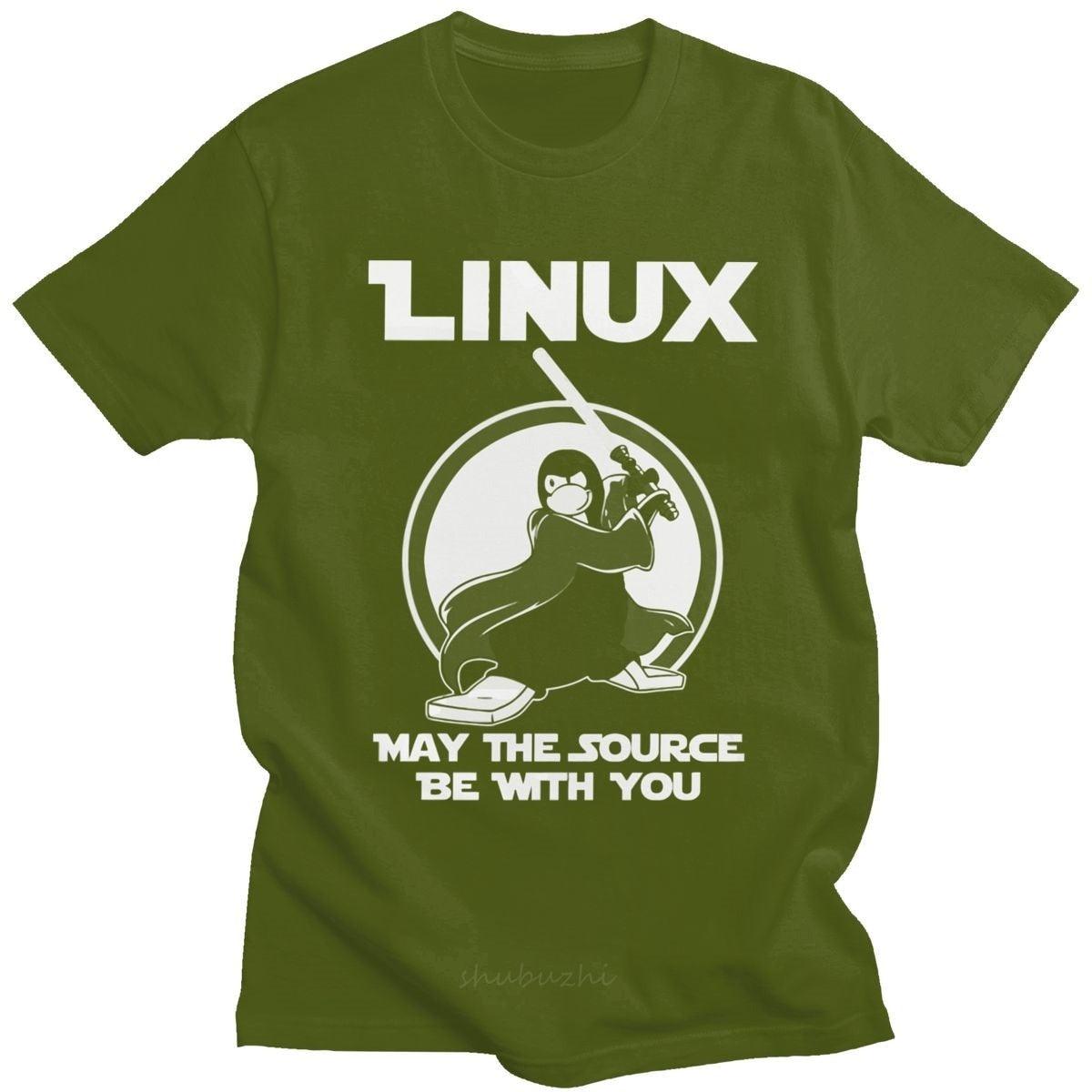 T shirt Linux vert armée