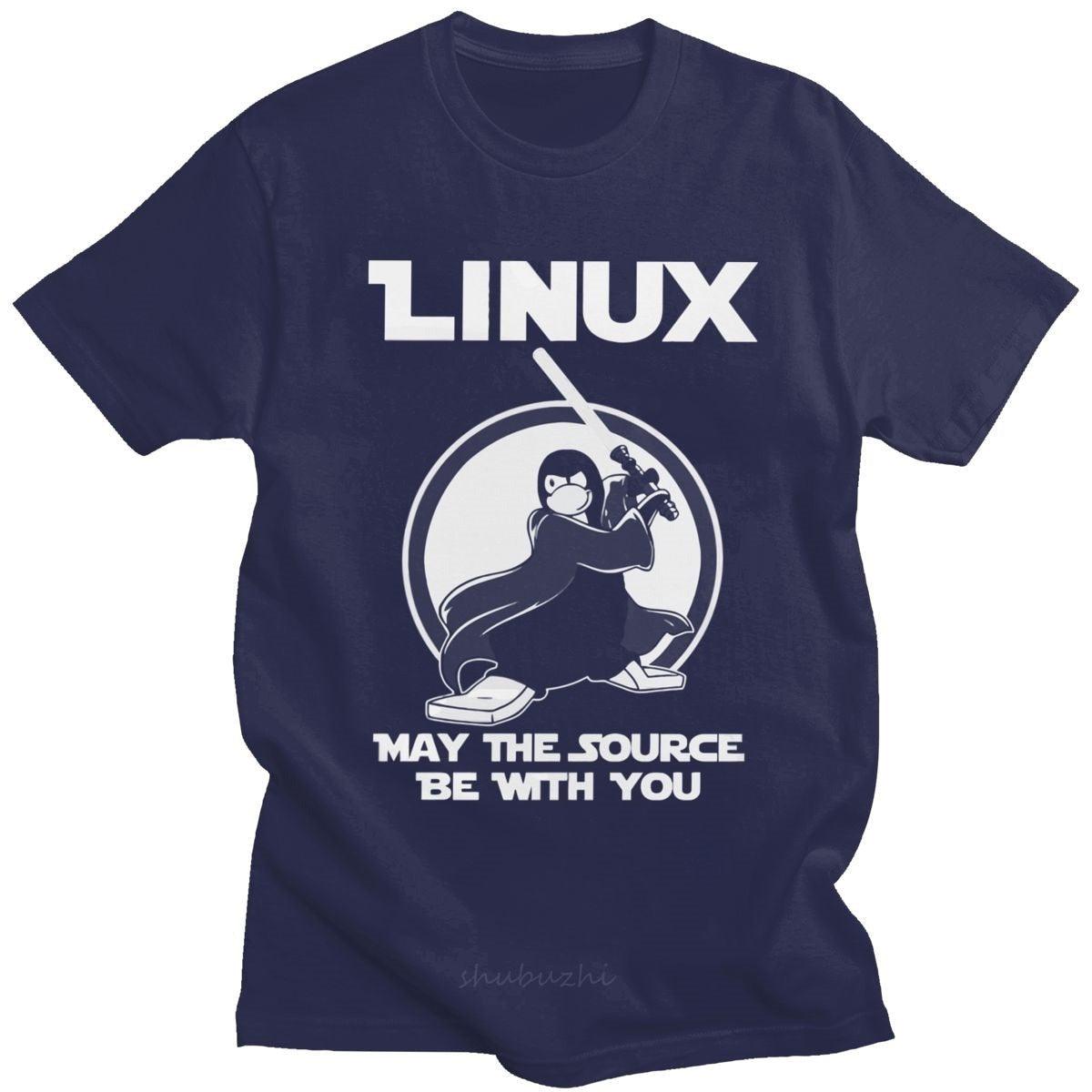T shirt Linux bleu marine