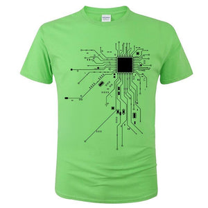 T Shirt Schéma Circuit CPU vert