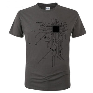 T Shirt Schéma Circuit CPU gris foncé