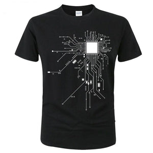 T Shirt Schéma Circuit CPU noir