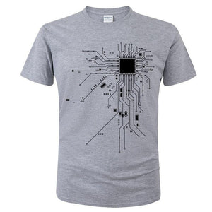 T Shirt Schéma Circuit CPU gris