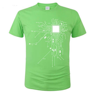 T Shirt Schéma Circuit CPU vert 2 